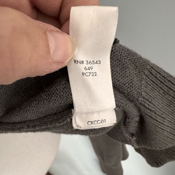 Calvin Klein Mens Med Cardigan Sweater Gray Cotton Full Zip‎ Grandpa Golf - Picture 8 of 11